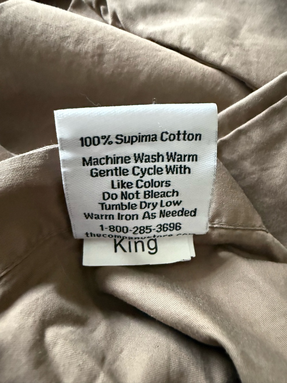 The Company Store Mocha Button-Closure Supima Duvet Cover King - Picture 5 of 6